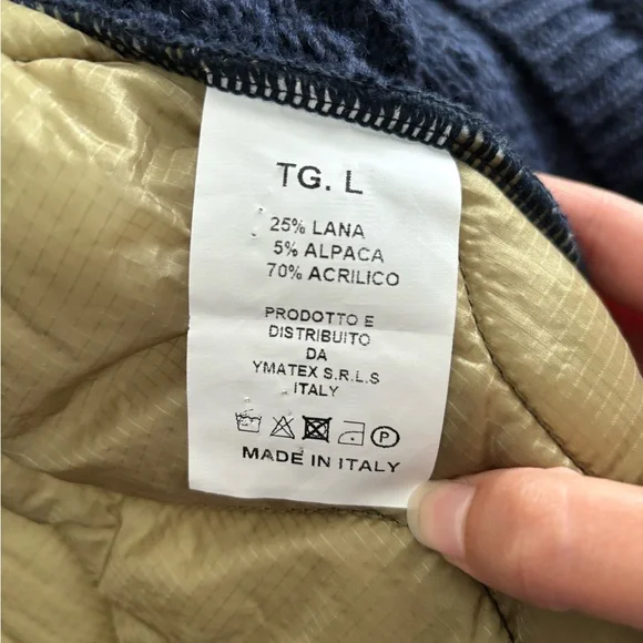 LC23 Quilted Cardigan Navy Size L - Picture 6 of 6